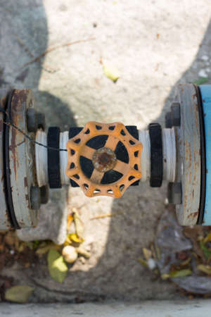Orange water valve and pipe