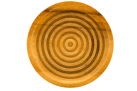 Circular pattern wood on white backgroundの写真素材