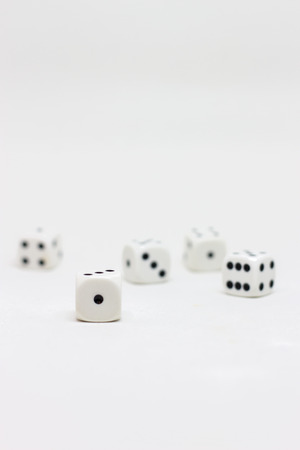 Dice on white backgroundの写真素材