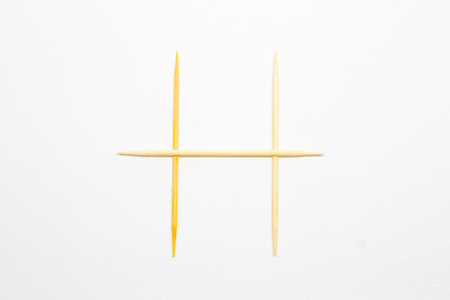 Toothpick alphabet "H"の写真素材