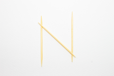 Toothpick alphabet "N"の写真素材