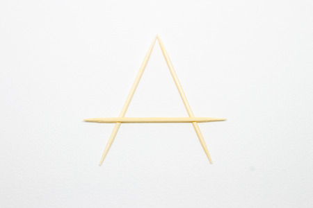Toothpick alphabet "A"の写真素材
