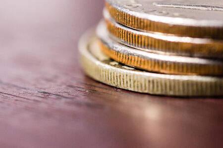 Close up on a stack of coin