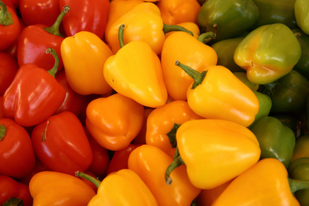 Organic  capsicum, bell pepper display in the market