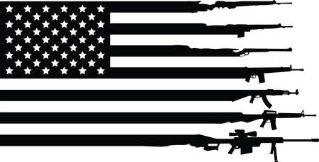 Distressed Gun Rifles American Flag USA Flag Americaのイラスト素材