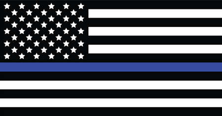USA Flag Blue Line for Police American Flagのイラスト素材
