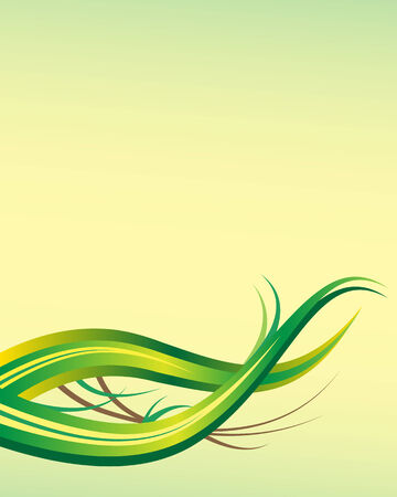 Leaf abstract background template with ample copy space for text set on a green and yellow backdropのイラスト素材