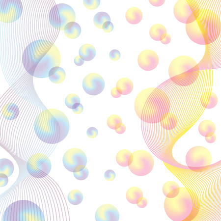 Abstract background, subtle colored spheres on a white background.のイラスト素材