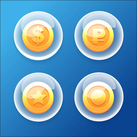 Vector Game icons collections Bubble Coinsのイラスト素材