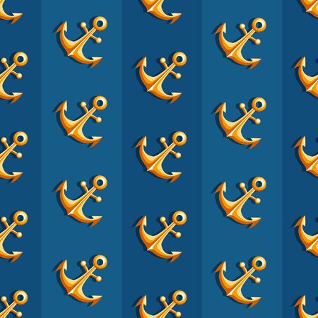 Vector background seamless pattern with sea and river anchors.のイラスト素材