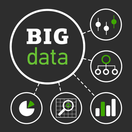 Vector illustration on the theme of computer technology and Big Dataのイラスト素材