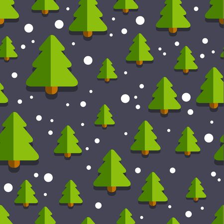 New year xmas vector background pattern with Christmas treesのイラスト素材