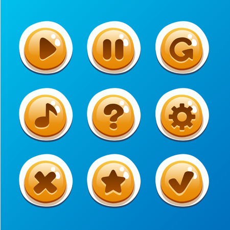 Vector set collection game ui elementsのイラスト素材