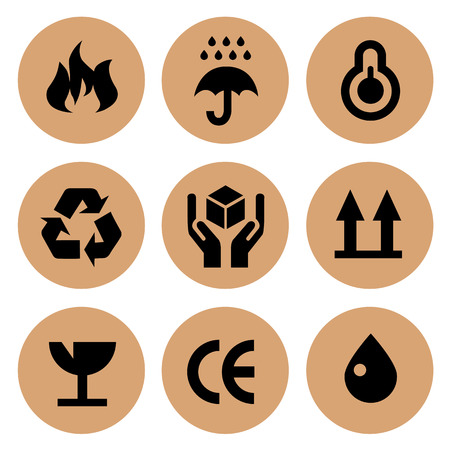 Cardboard Vector Icons Set Collectionのイラスト素材