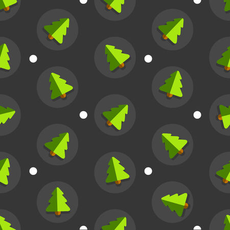 Seamless vector pattern Christmas background with Christmas Christmas trees in a flat styleのイラスト素材