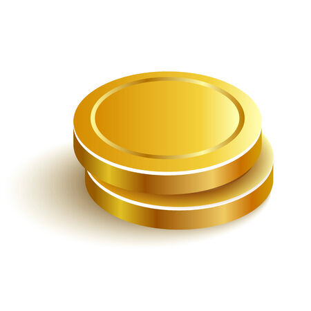 Two Gold Coins Vector Icon Eps Vectorのイラスト素材
