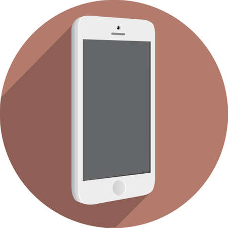 Circle vector flat icon white devicesのイラスト素材