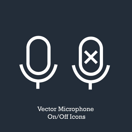 Vector icons on and off the microphone on your mobile deviceのイラスト素材