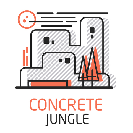 illustration of a fashionable style of the lines on the subject of the urban environment and the concrete jungleの写真素材