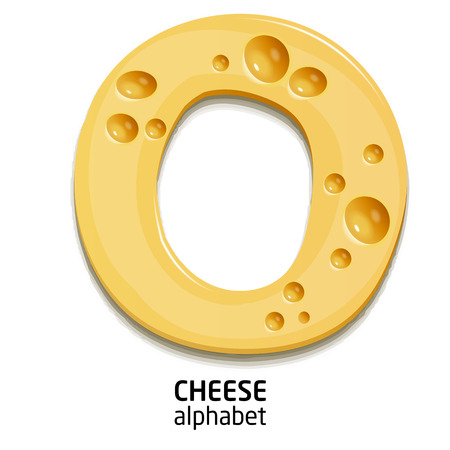 yellow cheese alphabet letterの写真素材