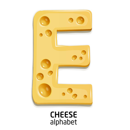 vector yellow cheese alphabet letterのイラスト素材