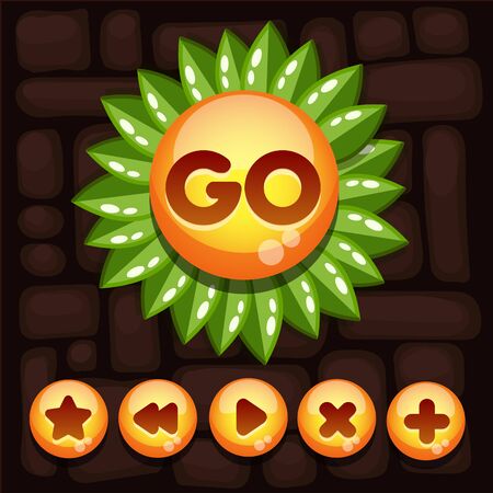 Vector button set for mobile gameのイラスト素材