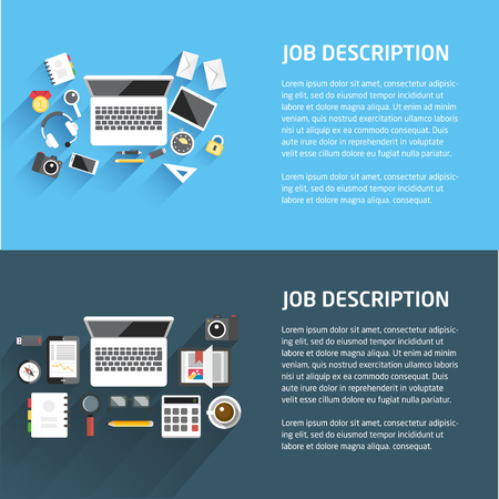 Vecor flat office computer illustrationのイラスト素材