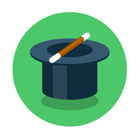 circle new flat icon magic hatの写真素材