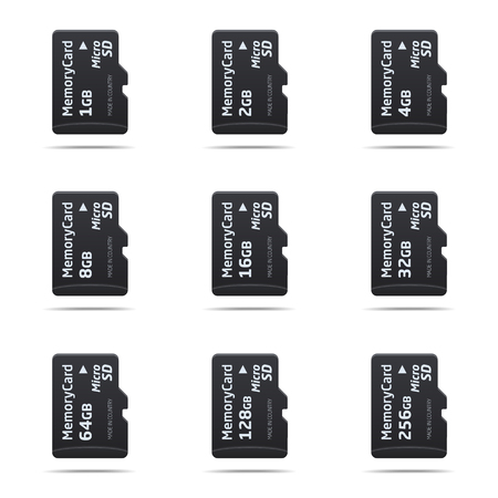 Micro SD memory cardのイラスト素材