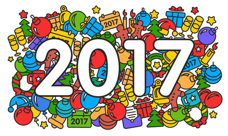 illustration new year 2017 pattern trend setのイラスト素材