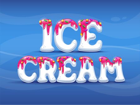 Vector blue illustration logo icecream summer candyのイラスト素材