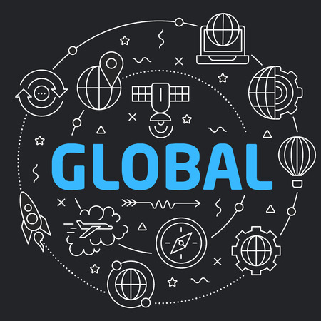 vector logo global networkのイラスト素材