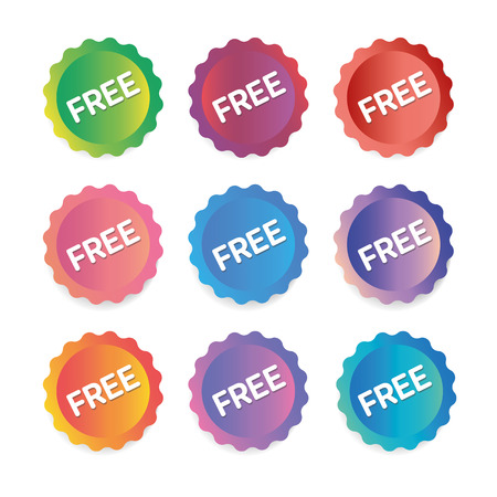 A set of labels, banners freeのイラスト素材