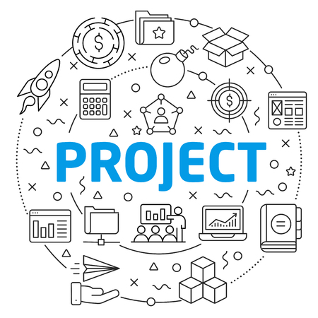 Flat lines illustration for presentation and iconsのイラスト素材