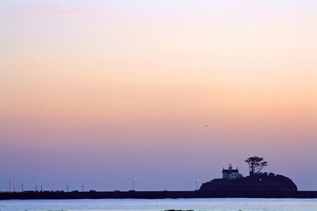 Lighthouse at duskの写真素材