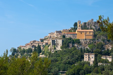 view of Eze town, France.  horizontal shotの写真素材
