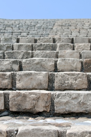 old stone brick staircase closeup. vertical shot. small GRIPの写真素材
