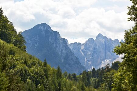 European alps, Italian Dolomites: mountains and forestの写真素材