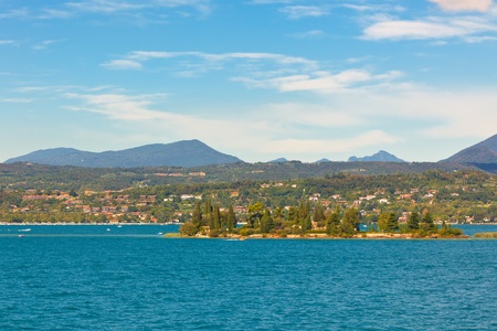 View Over Lake Garda in Italy. Bright summer shotの写真素材