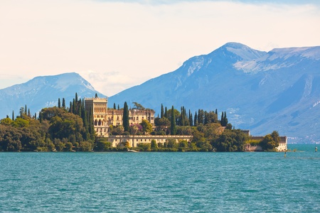 Palace on Lake Garda in Italy. Horizontal shotの写真素材