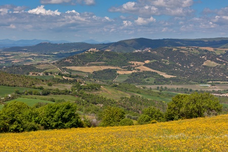 Outdoor Tuscan hills landscape. Horizontal shotの写真素材