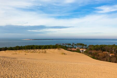 View down from the dune of Pyla, Europe's highest dune, December,31の写真素材