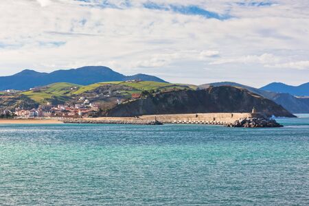 The Basque Country view: ocean, meadows and cliffs. Horizontal shotの写真素材