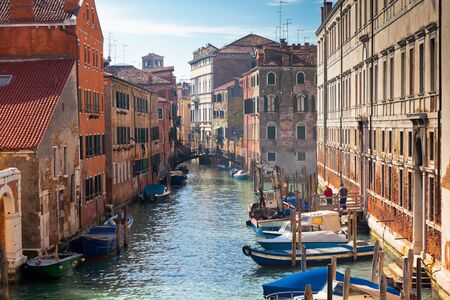 Venetian Canal. Horizontal shotの写真素材