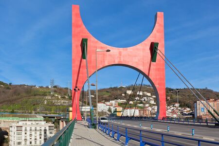 Princes of Spain Bridge, better known as La Salve bridge, is a bridge over the Nervion River in Bilbao, Spain.の写真素材
