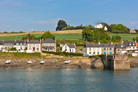 Small town in Western Brittany, France. Horizontal shotの写真素材