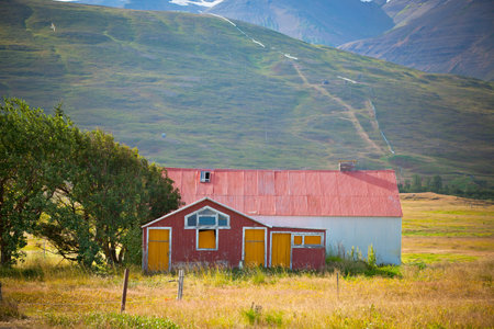 Abandoned House at North Iceland foothill  Horizontal shotのeditorial素材