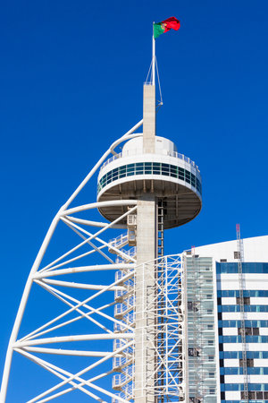 Vasco da Gama tower, Expo district, Lisbon, Portugal. Vertical shotのeditorial素材