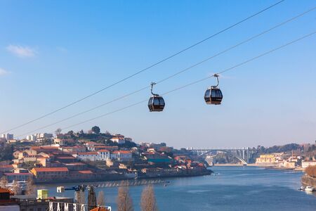 Cable Car Cabins in Porto (Vila Nova de Gaia), Portugalの写真素材