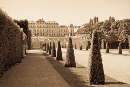 Schonbrunn Palace Park, Austria  Sepia Toned Imageの写真素材
